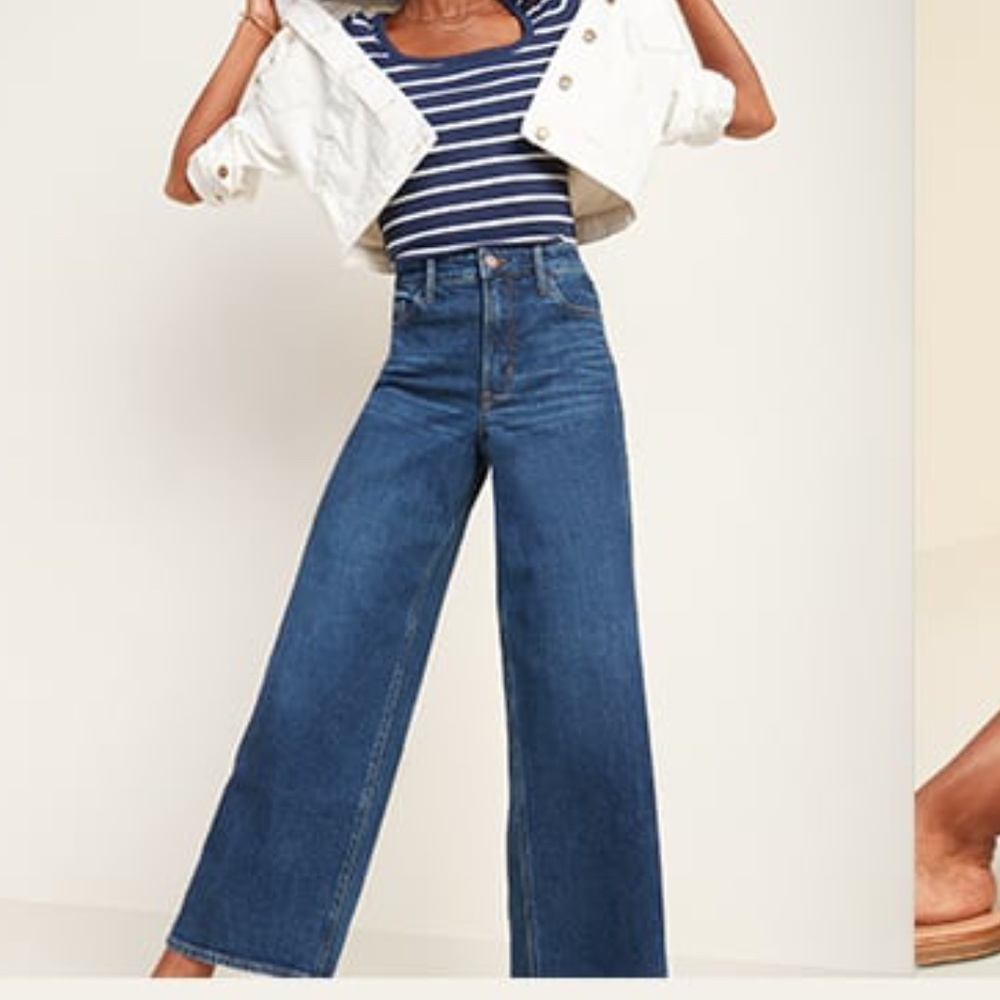 Old Navy High Rise Wide Leg Jeans - 12 TALL